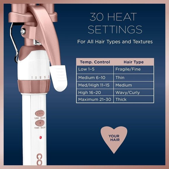 Conair Double Ceramic 3 Barrel Curling Iron Hair Waver White / Rose Gold - Picture 4 of 9